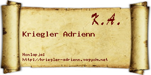 Kriegler Adrienn névjegykártya
